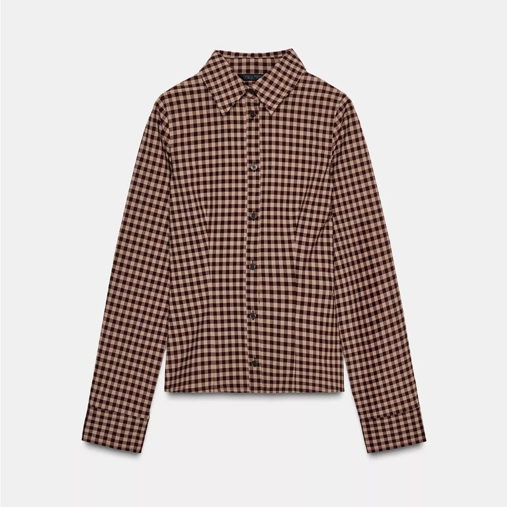 Zara Plaid Fitted Shirt